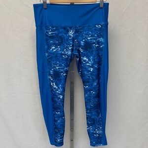Blue Patterned Women's Swim Leggings